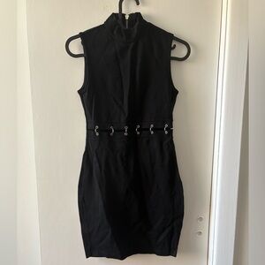 Chained mini black dress